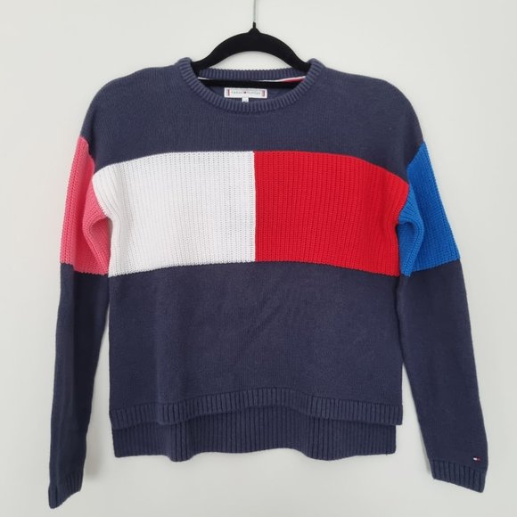 Tommy Hilfiger Girls Flag Sweater Twilight Navy Sizes 8, 10 and 12 - Picture 5 of 7